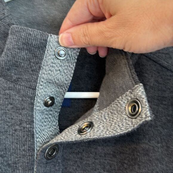 Tommy Bahama Men’s charcoal gray pullover button down sweatshirt size large EUC - Picture 5 of 11